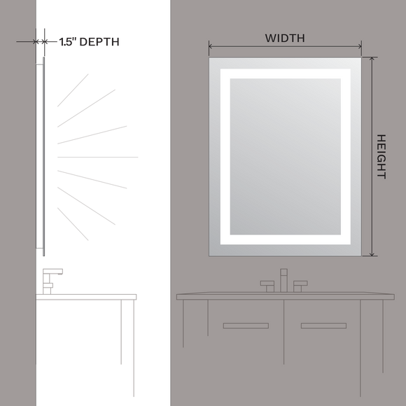 Outlet Lighted Mirror